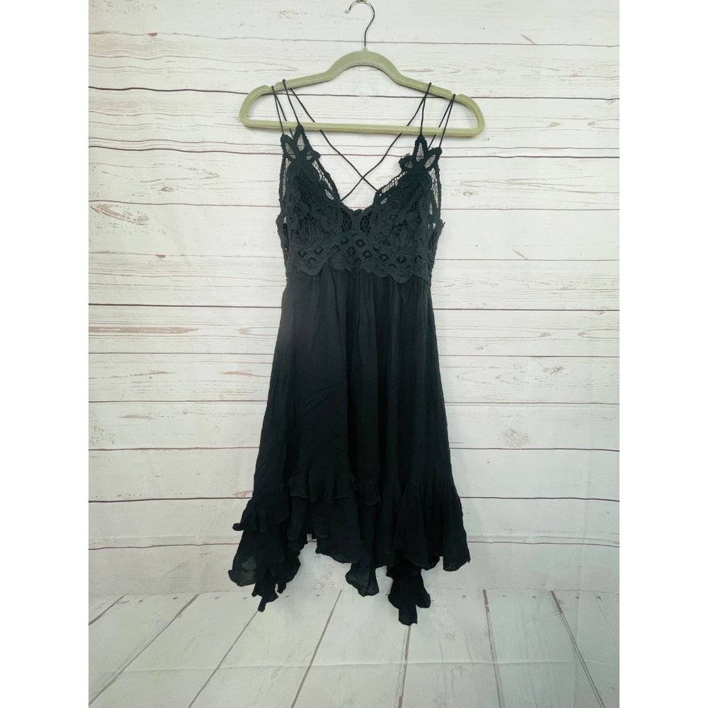 Free People Adella Slip Dress Small Black